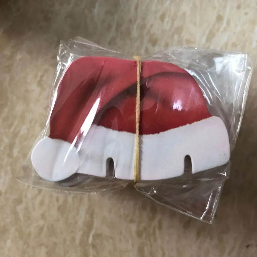 Wine Glass Card Christmas Cup Card Ornaments Place Cards 10pcs 60*36MM DIY Decor Home Decoration Kitchen Santa Hat - Image 2