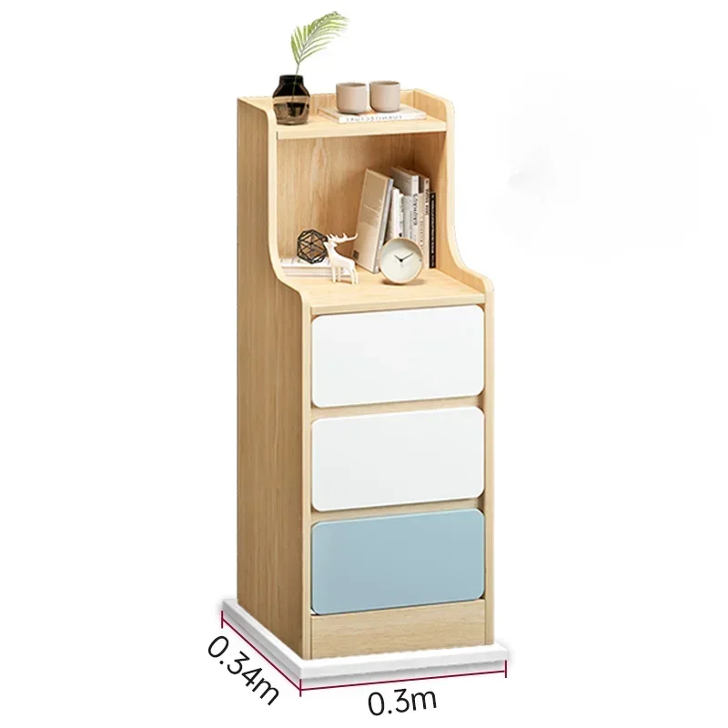 Wooden Mini Bedside Table Luxury Drawer Living Room Nightstands Modern Simplicity Narrow Storage night tables Home Furniture - Image 2