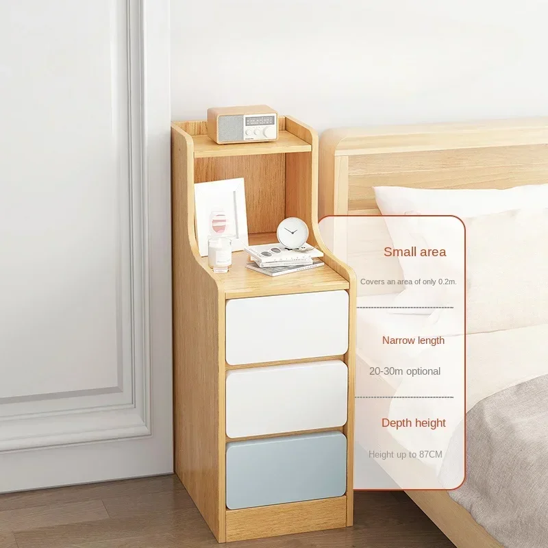 Wooden Mini Bedside Table Luxury Drawer Living Room Nightstands Modern Simplicity Narrow Storage night tables Home Furniture - Image 3